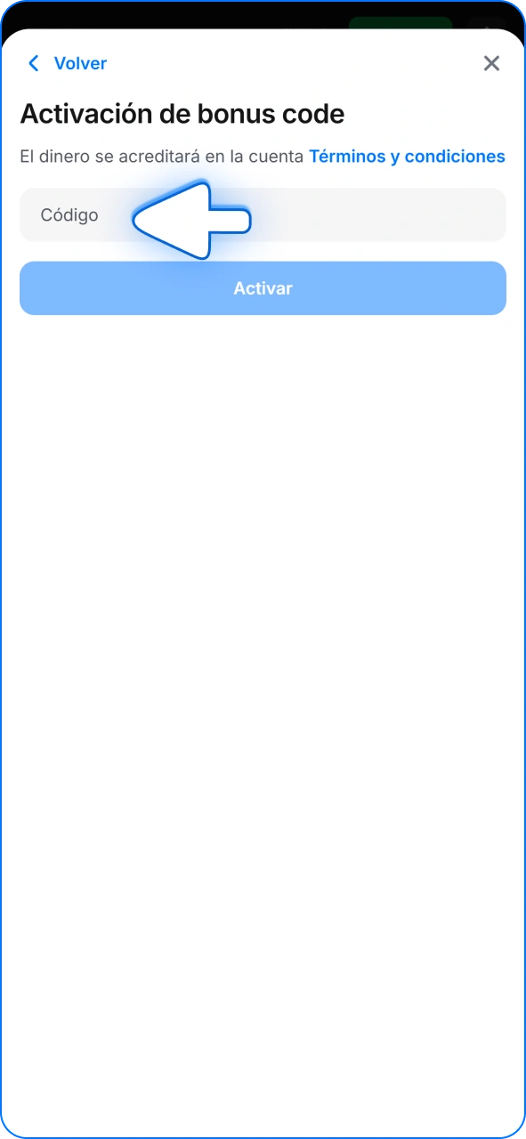 Añade un código promocional para obtener más bonificaciones de 1w.