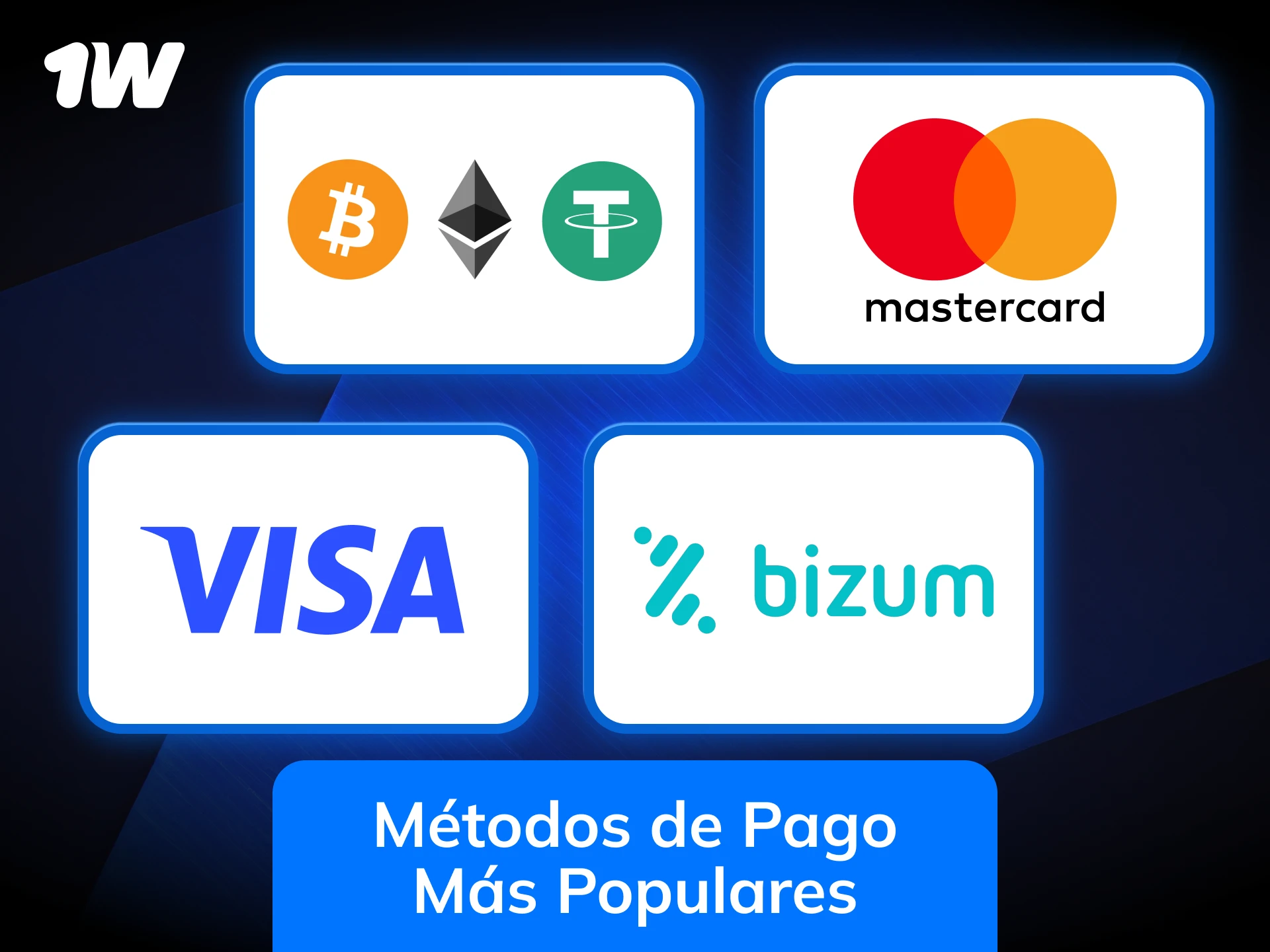 Explora los métodos de pago en 1w para ingresar dinero de forma segura.
