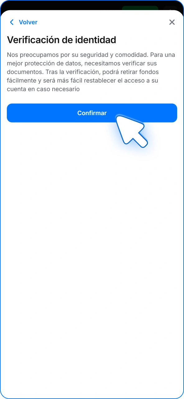 Verifica tu identidad para acceder a todos los métodos de depósito de 1w.