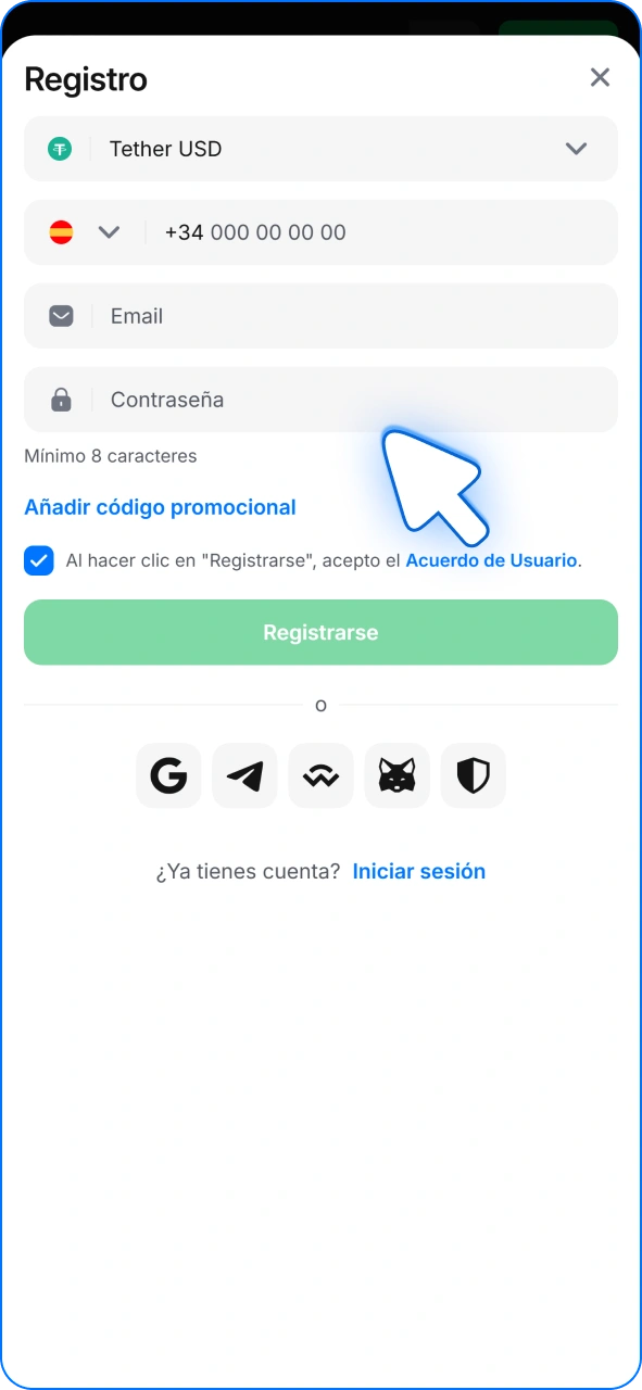 Crea una cuenta para apostar en esports en 1w.