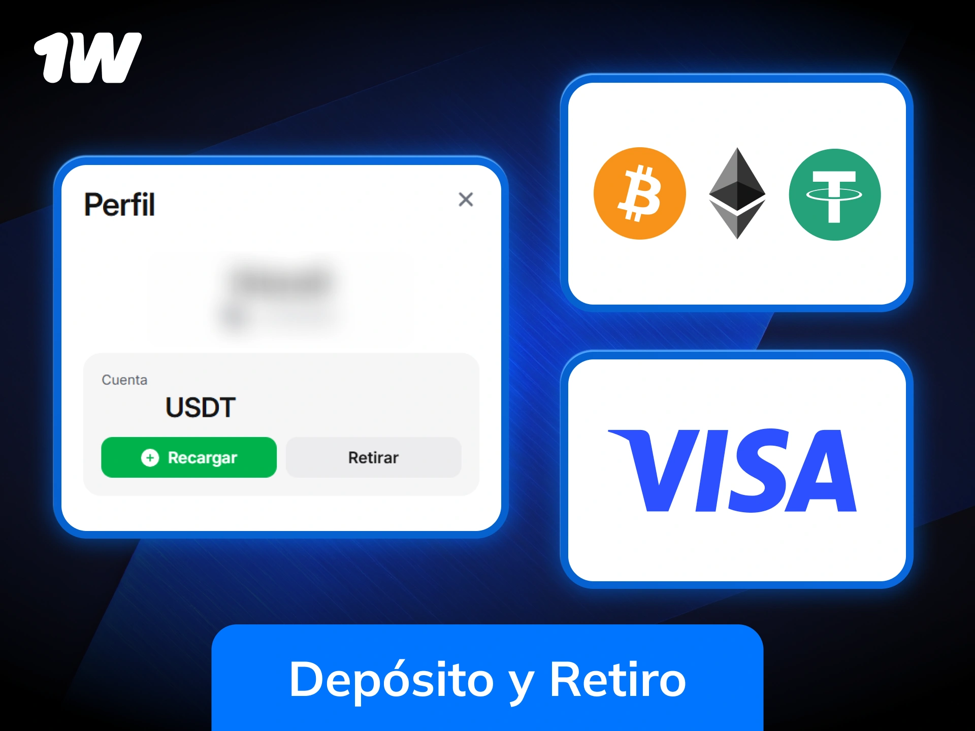 Gestiona tu depósito y retiro para apostar en esports desde 1w.