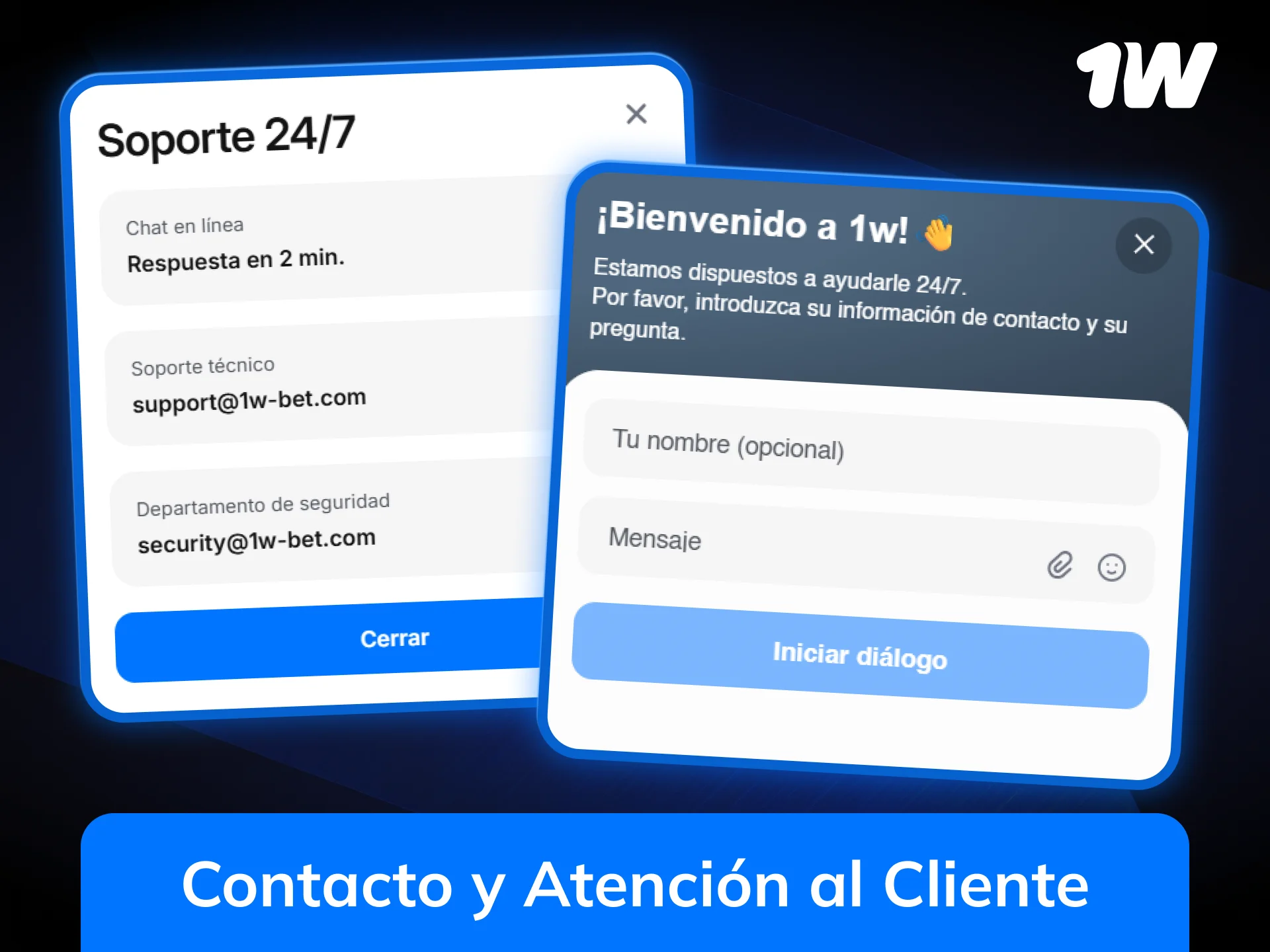 Contacta con la atención al cliente de 1w para resolver tus dudas.