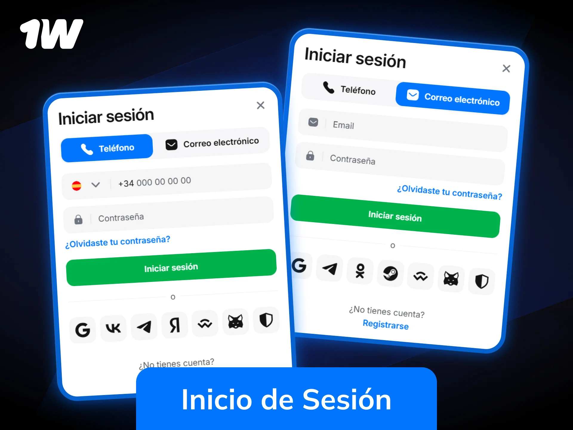 Haz inicio de sesión en tu cuenta de 1w y disfruta de tus juegos.