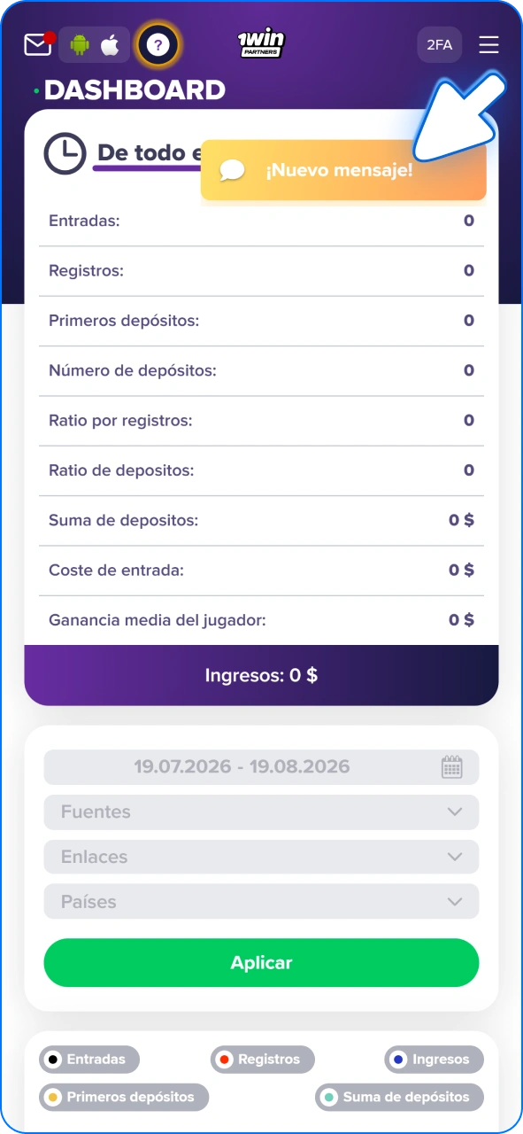 Comienza a ganar como afiliado de 1w.