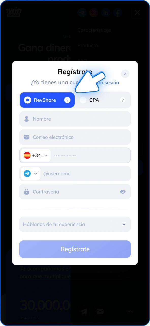 Elija su modelo de comisión como afiliado de 1w.