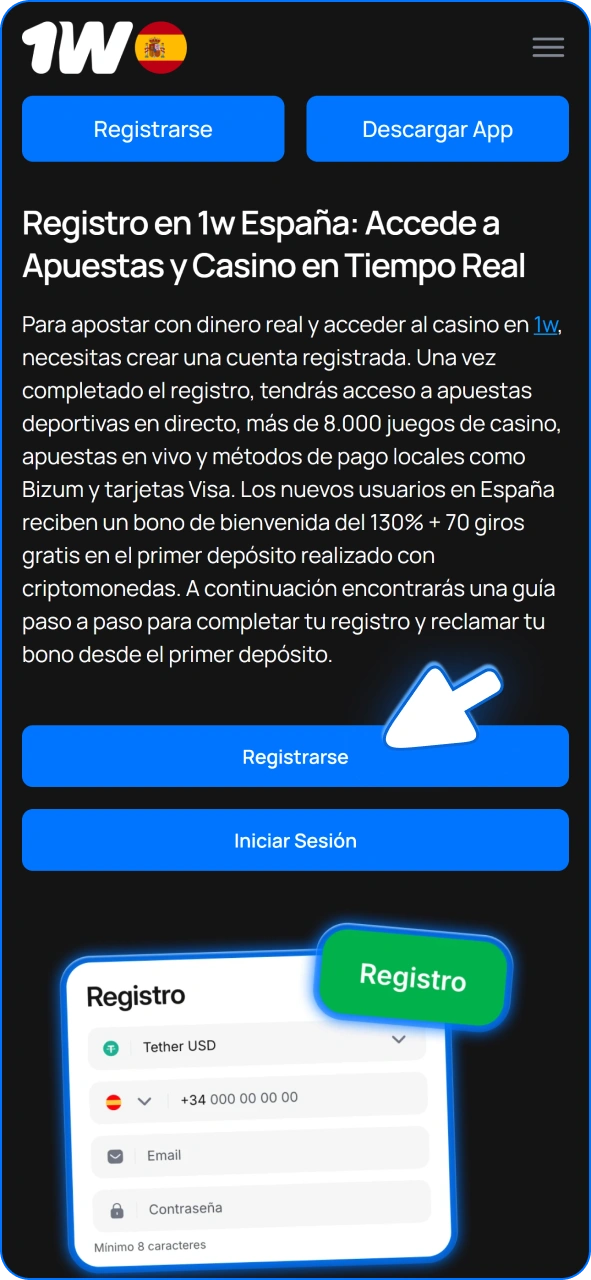 Haz clic en el botón de esta página para unirte a 1w.