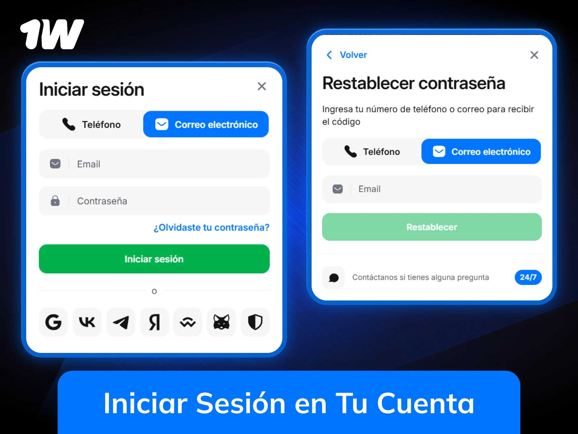 Inicia sesión en tu cuenta de 1w para jugar en España.